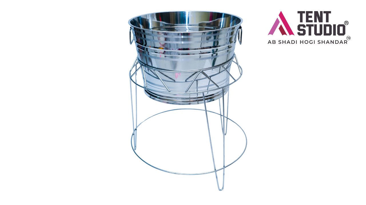 Round Dustbin With Stand