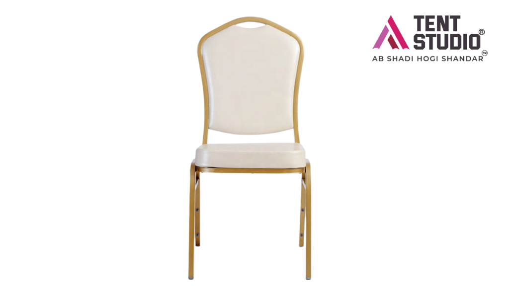 Marriage Hall banquet chair — Chivari, Singar, Steel और Plastic chair options, Tent Studio Bihar